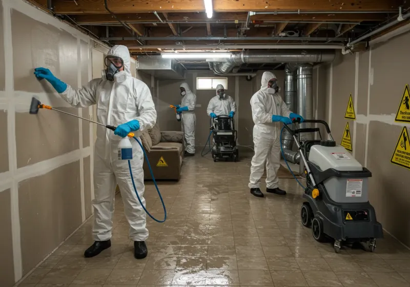Basement Moisture Removal and Structural Drying process in Olive Hill, KY